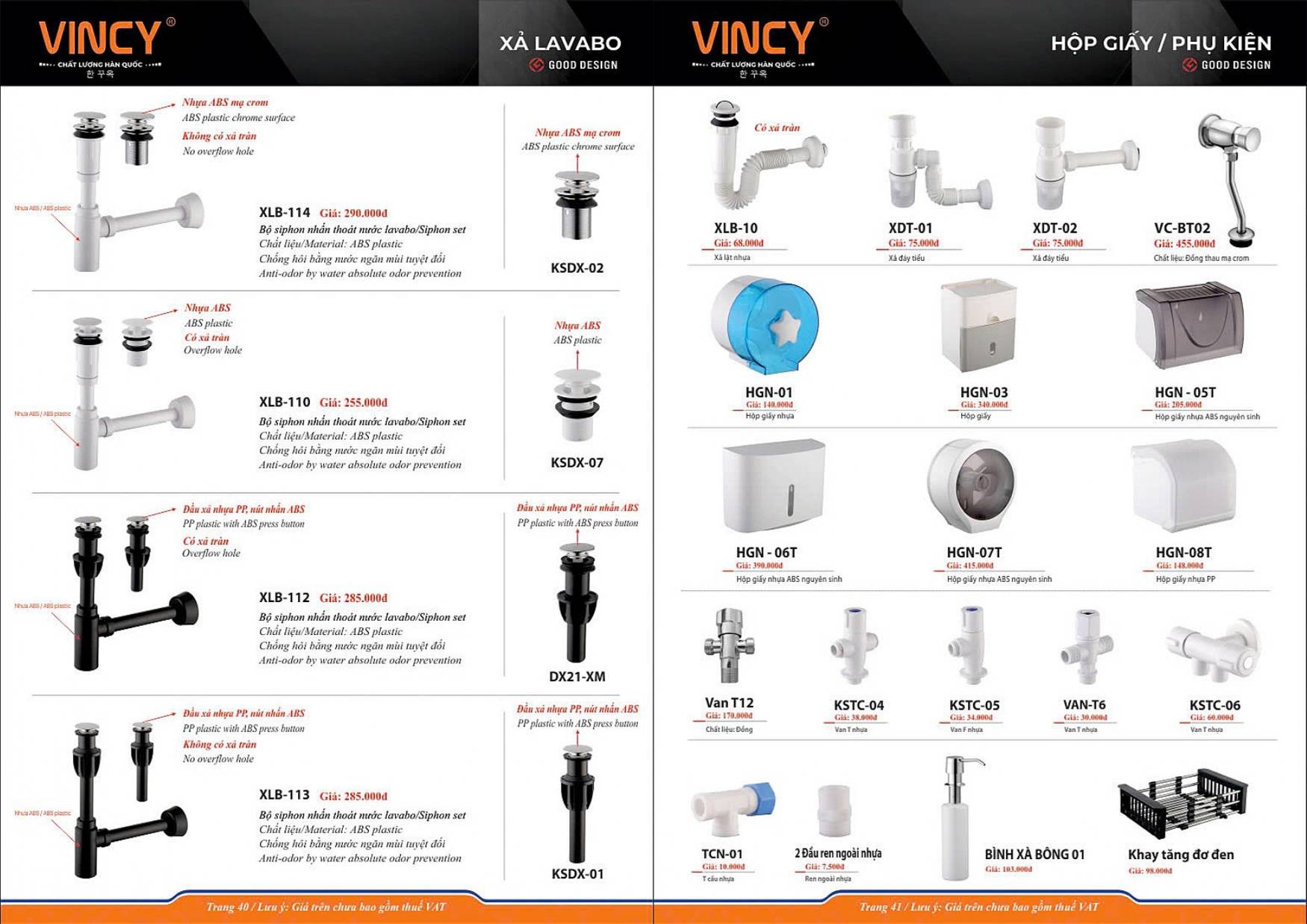 Thiết bị vệ sinh VINCY Catalogue và Bảng giá mới nhất 2025 /Page 21